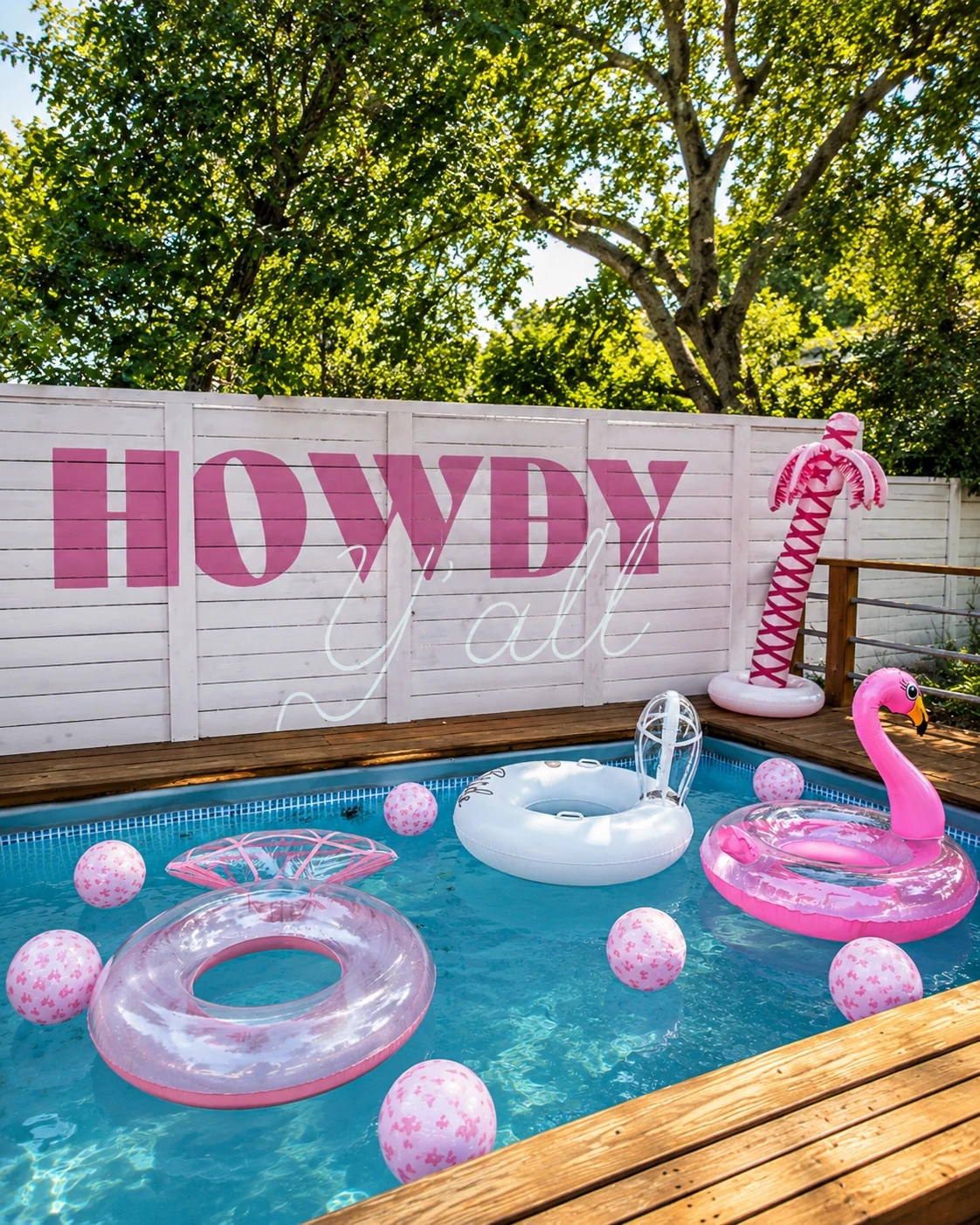 Austin bachelorette weekend pool styling