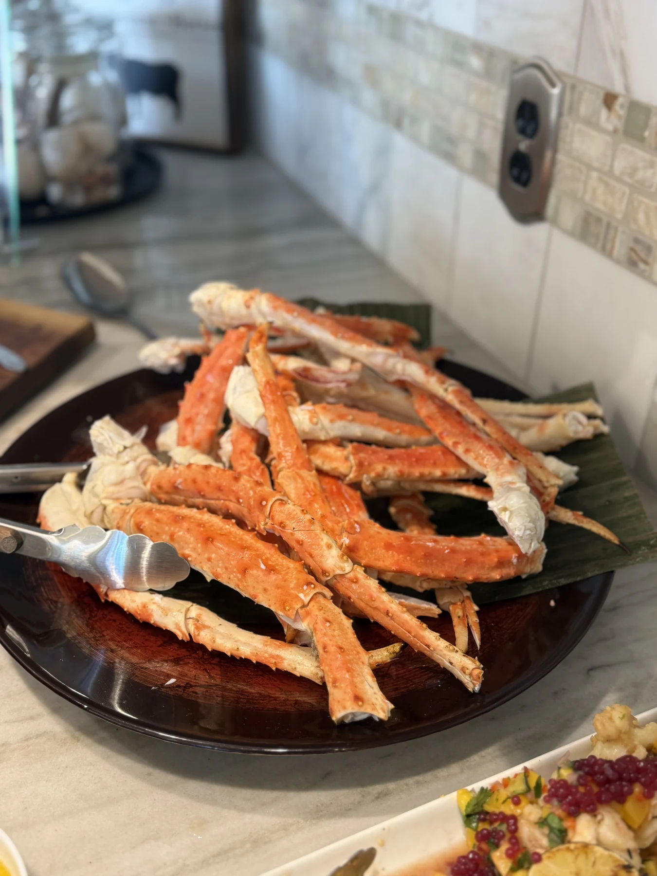 Fresh crab prepared during the Canada dinner