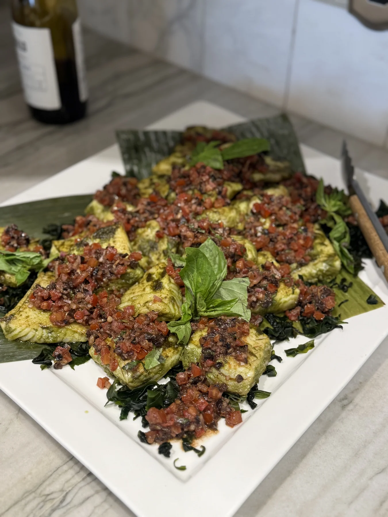 A finished private-chef main course