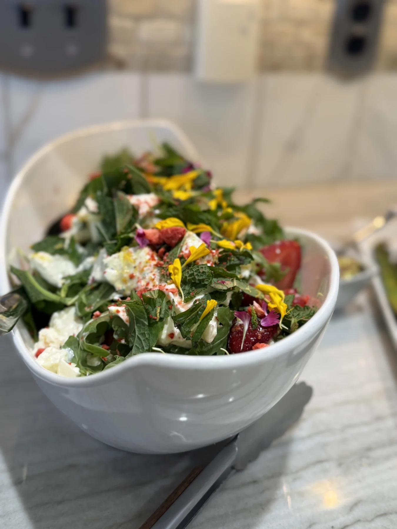 A private-chef salad course
