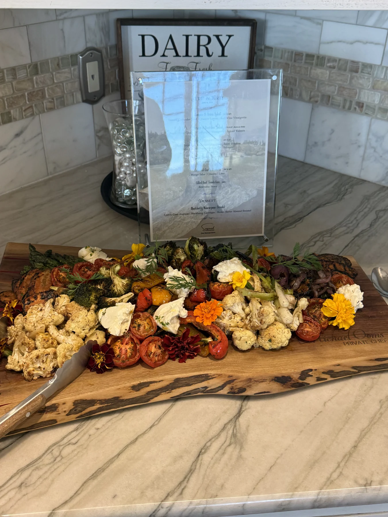 A vegetable grazing board under a dairy-free label