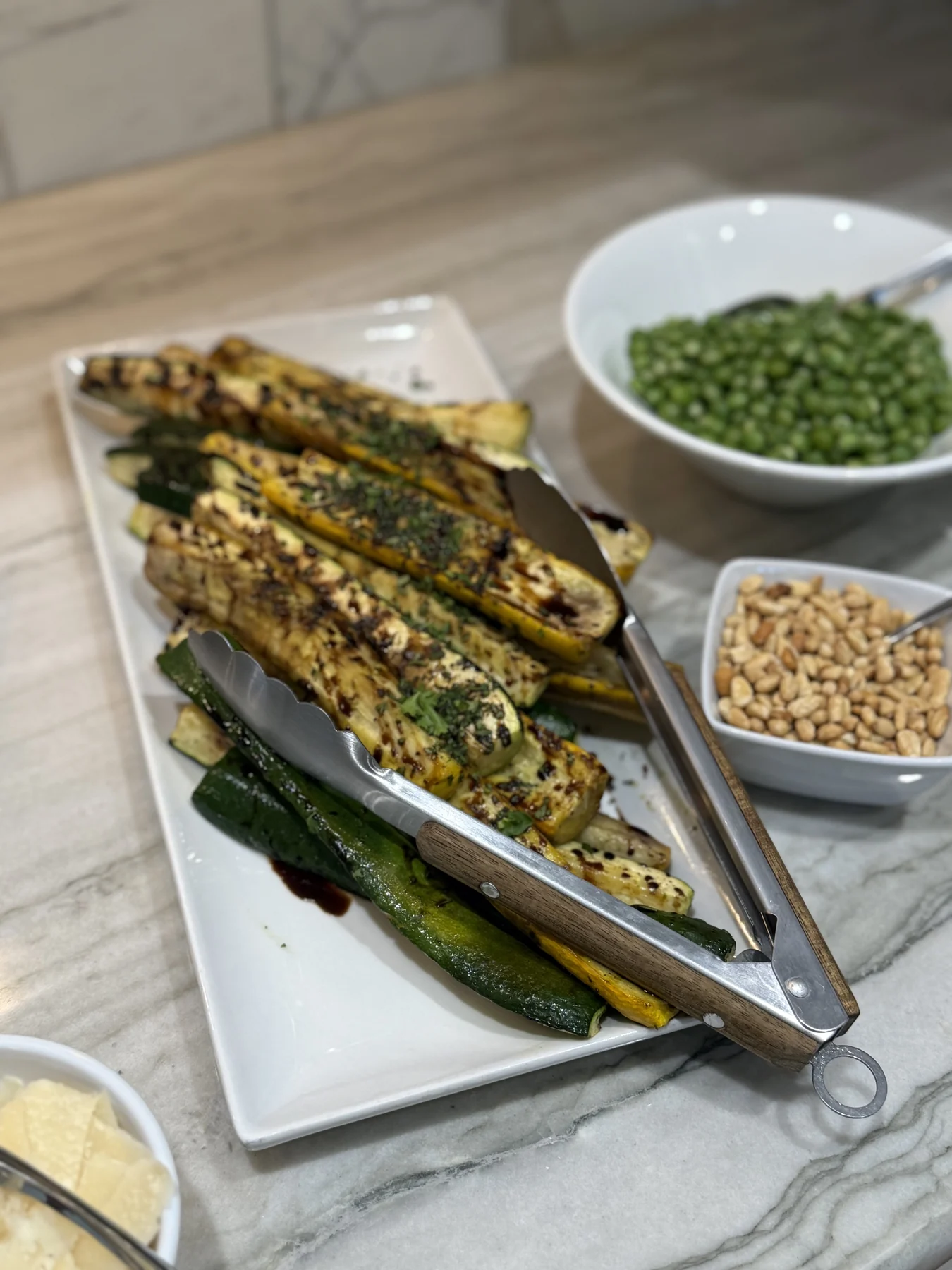 Grilled zucchini prepared for the private dinner