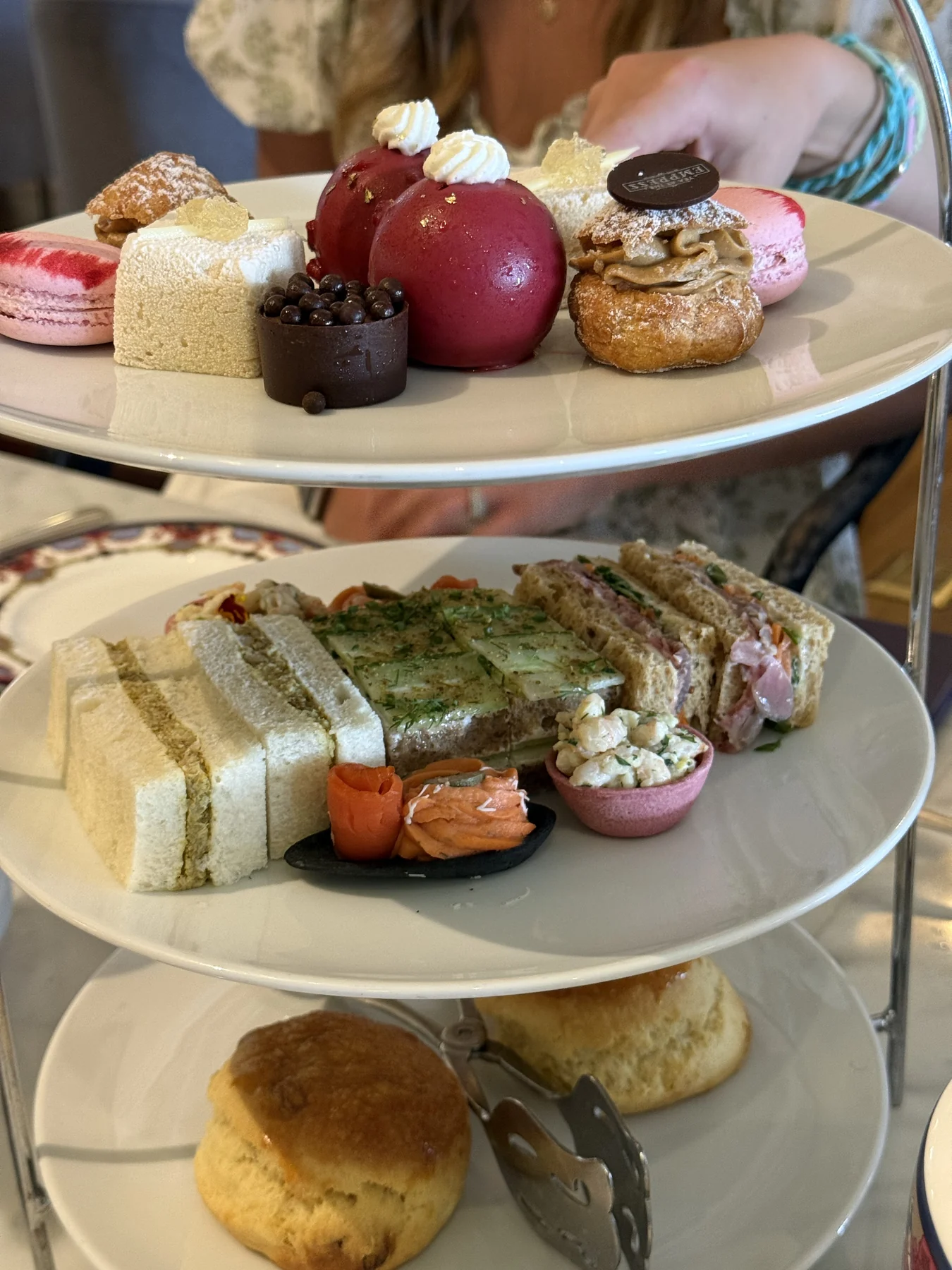 Afternoon tea tiers at the Empress