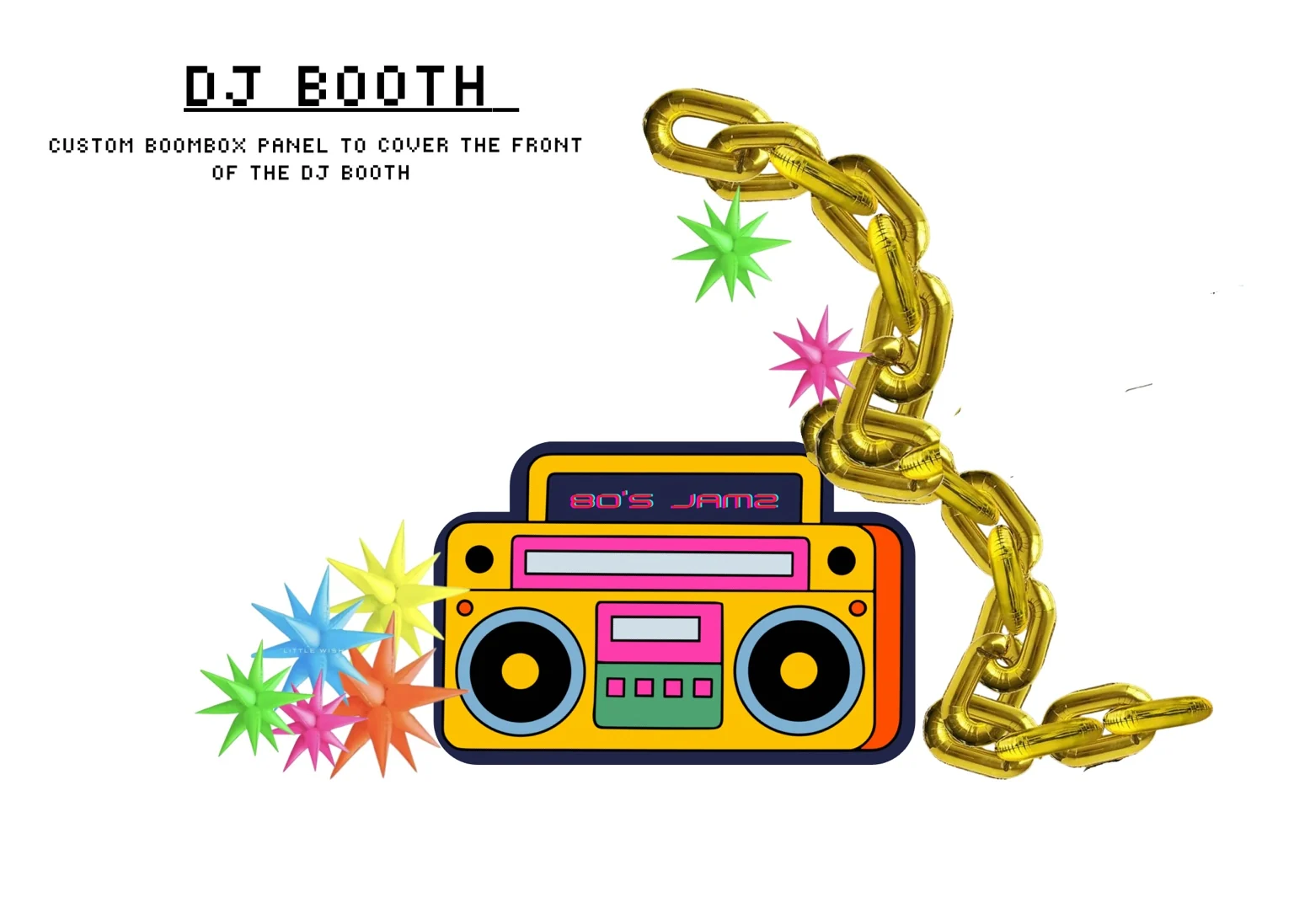 Mockup for the custom boombox DJ booth