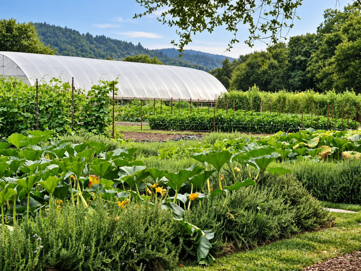 The French Laundry culinary garden across Washington Street