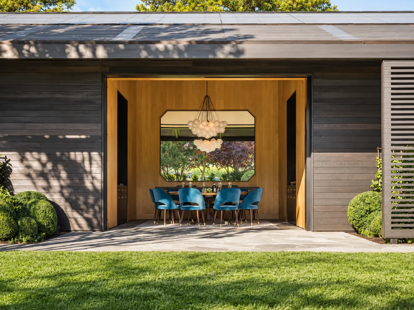 The modern pavilion and dining space at The French Laundry