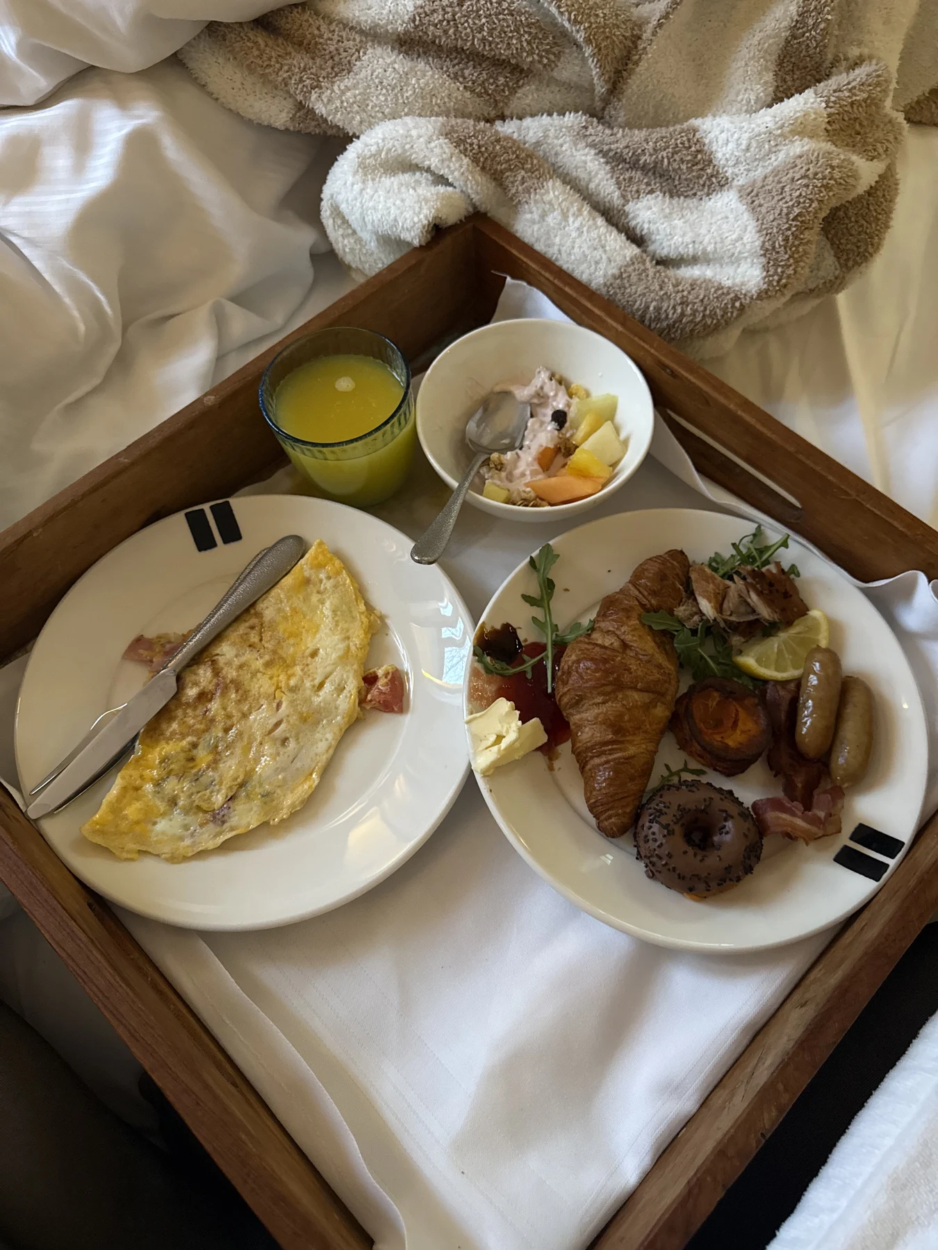 Breakfast served in bed at Hotel Château Gütsch