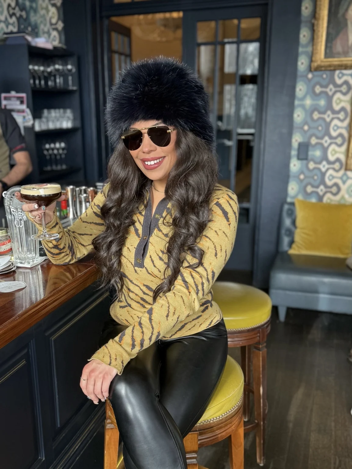 Jenica at the American Bar in Hotel Château Gütsch