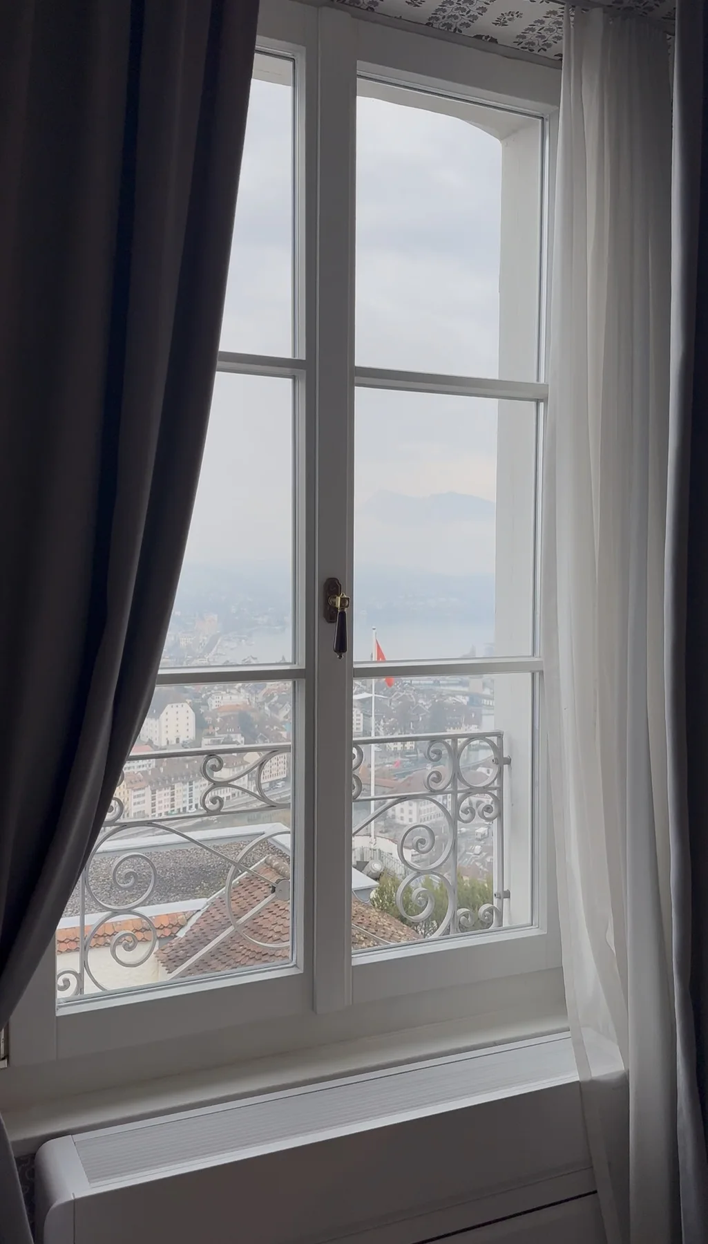 The view over Lucerne from a room at Hotel Château Gütsch