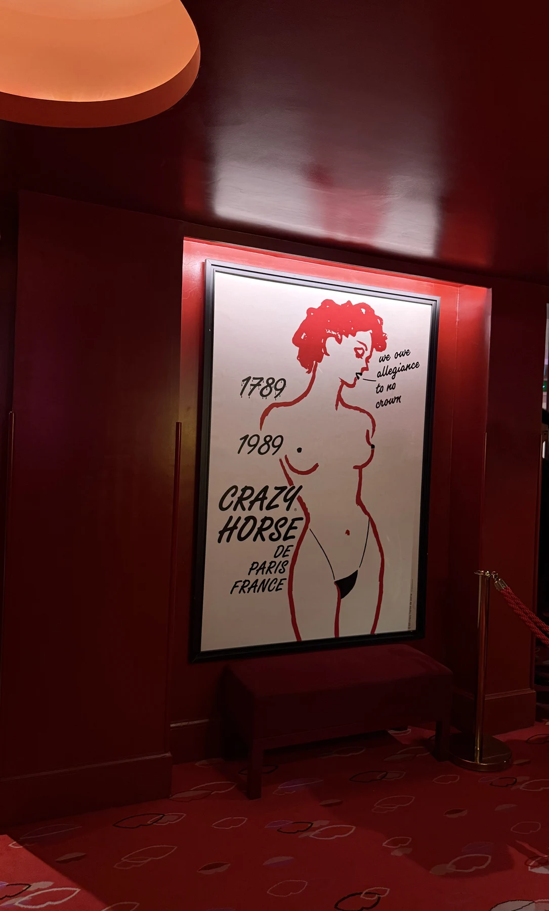 A Crazy Horse Paris poster inside the venue