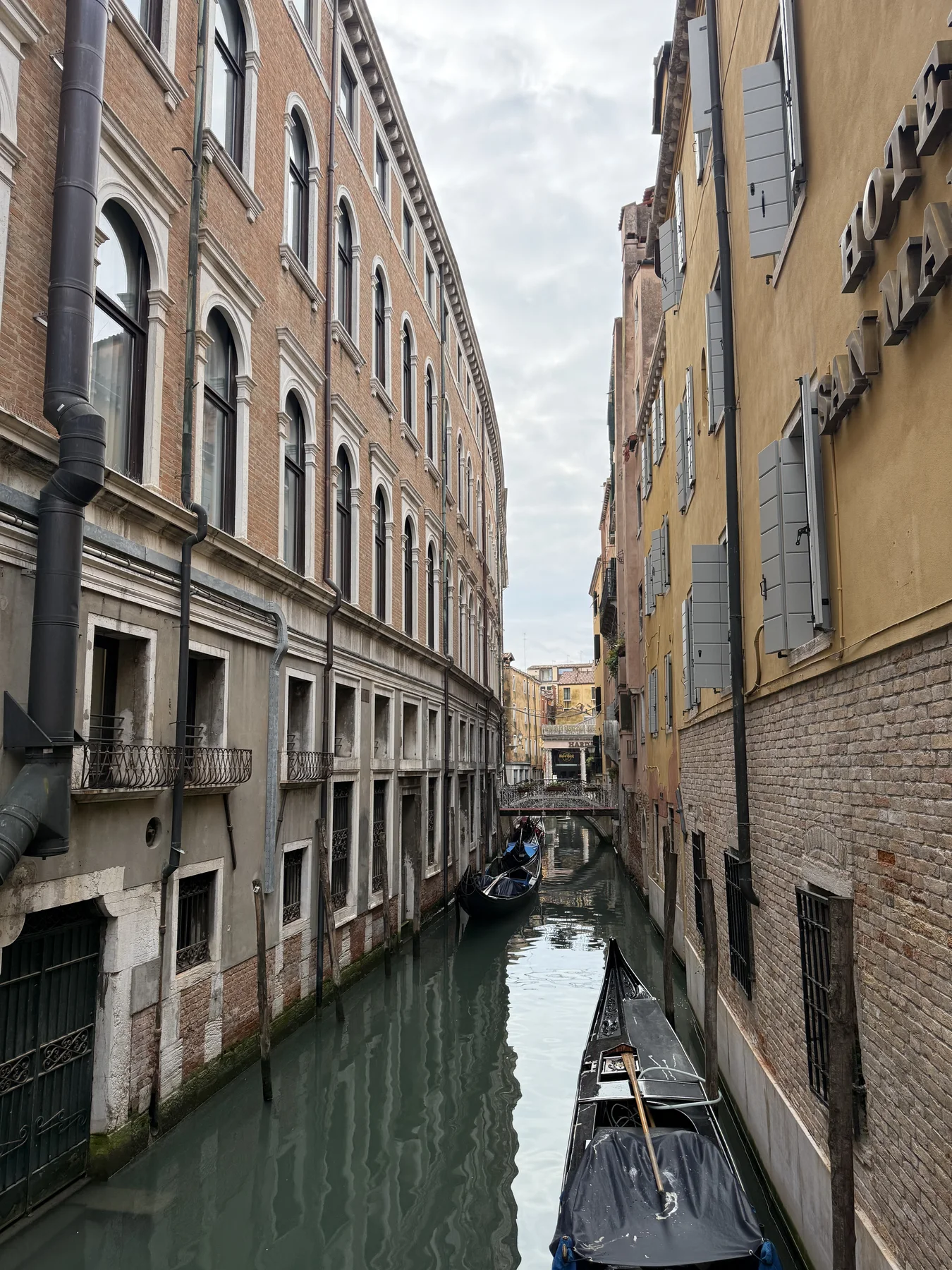A narrow canal in Venice